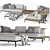 Grid Modular Sofa by Gloster 3D model small image 1