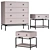 Classic Chest and Bedside Tables Set 3D model small image 1