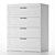 Classic White Chest of Drawers: IKEA SONGESAND 3D model small image 1