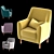 Luxury Velvet Armchair: Odense 3D model small image 1