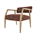 Vintage Velvet Lounge Chair 3D model small image 1