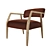 Vintage Velvet Lounge Chair 3D model small image 6