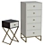 Comfy Chest & Cross-Mini Bedside: Sleek and Stylish 3D model small image 2