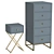 Comfy Chest & Cross-Mini Bedside: Sleek and Stylish 3D model small image 3