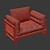 Japanese Inspired Leather Armchair 3D model small image 7
