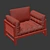 Japanese Inspired Leather Armchair 3D model small image 10