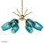 Turquoise Glass Chandeliers Set 3D model small image 4