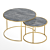 Marquina Black Marble Coffee Tables Set 3D model small image 1