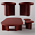 Stylish AZO Terracotta Table 3D model small image 1