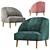 Elegant Margot Accent Armchair 3D model small image 3