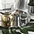 Stylish Chrome Decor Set by H&M 3D model small image 2