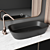 Elegant Bathroom Console with Mirror 3D model small image 3