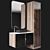 Elegant Bathroom Console with Mirror 3D model small image 4