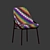 Elegant Jackie Velvet Dining Chair 3D model small image 5