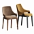 Velvet and Metal Velis Chair 3D model small image 3