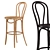 Elegant Bentwood Bar Stool 3D model small image 4