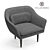 Sleek Lunar Lounge Armchair 3D model small image 4