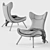 Modern Grey Armchair: JYSK DAMSHOLTE 3D model small image 3