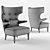 Elegant Sika Armchair 3D model small image 3