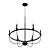 Sleek Noir Cage Pendant - 6 Light 3D model small image 1