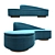 Modern Serpentine Sofa With Arm 3D model small image 1