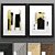 Modern Art Frame: 6 Frames, White/Black 3D model small image 1