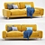 Cozy Strudel Sofa: 200x104x85 cm 3D model small image 1
