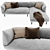 Modern Wood and Fabric Sofa 3D model small image 1