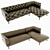 Modern Wood and Fabric Sofa 3D model small image 4