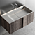 Paral Vanity Unit & Integrated Washbasin Set 3D model small image 2