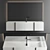 Paral Vanity Unit Set with Integrated Marble Washbasin 3D model small image 1