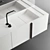 Paral Vanity Unit Set with Integrated Marble Washbasin 3D model small image 2