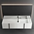Paral Vanity Unit Set with Integrated Marble Washbasin 3D model small image 4