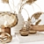 Elegant Decor Set—Vases, Candle, Gold Sculpture 3D model small image 2