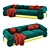 Velvet Opulence Modular Sofa 3D model small image 5