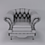 Classic KOH-I-NOOR Armchair in Oregon Eco Leather 3D model small image 5