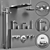 Gessi Anello Bathroom Faucet Set 3D model small image 5
