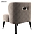 Sasha Espresso Velvet Chair 3D model small image 3