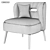 Sasha Espresso Velvet Chair 3D model small image 4