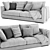 Modern Flexform Magnum Sofa: Spacious, Stylish & Versatile 3D model small image 2