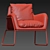 Gray Velvet Modern Accent Chair 3D model small image 3