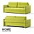 Drim 3-Seater Velvet Sofa 3D model small image 1