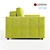 Drim 3-Seater Velvet Sofa 3D model small image 2