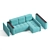 Elegant Drim Emerald Canapé: Perfect Corner Sofa 3D model small image 3