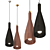 Sleek Timber Pendant Light 3D model small image 1