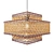 Rattan and Metal Lamp Set 3D model small image 3