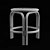 Rustic Rattan Low Bar Stool 3D model small image 4