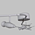 Sleek Nickel Ceiling Rail 3D model small image 3