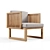 Modern Outdoor Wooden Chair 3D model small image 1