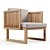 Modern Outdoor Wooden Chair 3D model small image 6